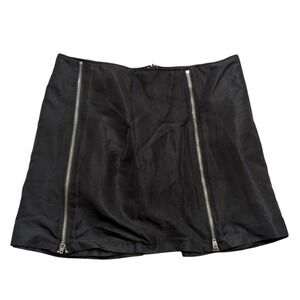 Luella Bartley Mini Skirt Womens‎ 7 Black Zippers A Line NEW Grunge Punk Emo